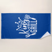 König der Grill-Typografie Strandtuch (Vorderseite)
