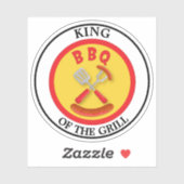 König der GRILLEN Grill Aufkleber (Blatt)