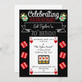 König der Herzen 70. Geburtstagsparty Einladung (Vorne/Hinten)