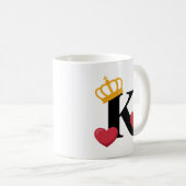 König der Herzen gekrönt K-Emblem Kaffeetasse (VorderseiteRechts)
