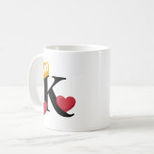 König der Herzen gekrönt K-Emblem Kaffeetasse (Vorderseite Links)