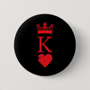 König der Herzen Halloween-Kostüm Vintage-Pokerkar Button