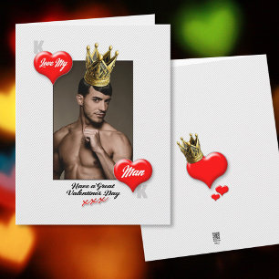 König der Herzen liebt meinen Mann Valentinstagska Karte
