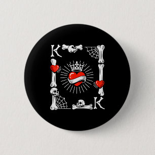 König der Herzkarten-Kostüm Lustiges Halloween Kön Button