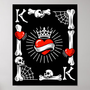 König der Herzkarten-Kostüm Lustiges Halloween Kön Poster
