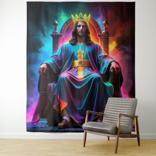 König der Könige auf seinem Thron Wandteppich (Beispiel)