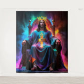 König der Könige auf seinem Thron Wandteppich (Vorderseite)