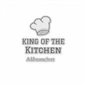 König der Küche Koch Kochen hinzufügen Namen Krone Aufkleber (Vorderseite)