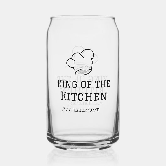 König der Küche Koch Kochen hinzufügen Namen Krone Dosenglas (Vorderseite)