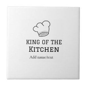 König der Küche Koch Kochen hinzufügen Namen Krone Fliese