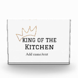 König der Küche Koch Kochen hinzufügen Namen Krone Fotoblock