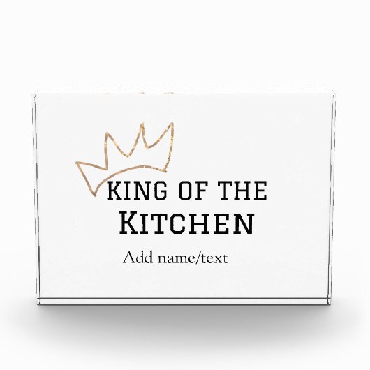 König der Küche Koch Kochen hinzufügen Namen Krone Fotoblock (Vorderseite)