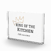 König der Küche Koch Kochen hinzufügen Namen Krone Fotoblock (Rechts)