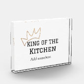 König der Küche Koch Kochen hinzufügen Namen Krone Fotoblock (Links)