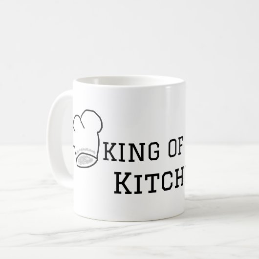 König der Küche Koch Kochen hinzufügen Namen Krone Kaffeetasse (Vorderseite Links)