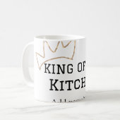 König der Küche Koch Kochen hinzufügen Namen Krone Kaffeetasse (Vorderseite Links)