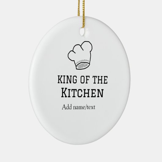 König der Küche Koch Kochen hinzufügen Namen Krone Keramik Ornament (Rechts)