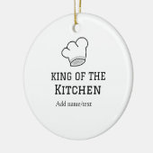 König der Küche Koch Kochen hinzufügen Namen Krone Keramik Ornament (Links)