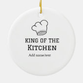 König der Küche Koch Kochen hinzufügen Namen Krone Keramik Ornament (Hinten)