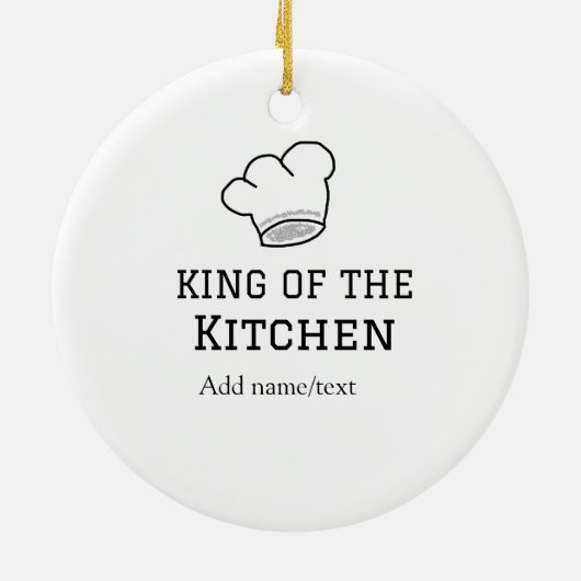 König der Küche Koch Kochen hinzufügen Namen Krone Keramik Ornament (Hinten)