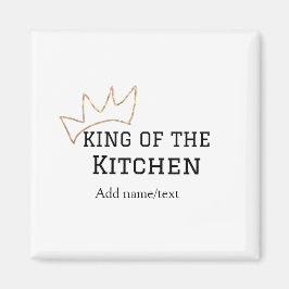 König der Küche Koch Kochen hinzufügen Namen Krone Magnet