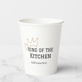 König der Küche Koch Kochen hinzufügen Namen Krone Pappbecher