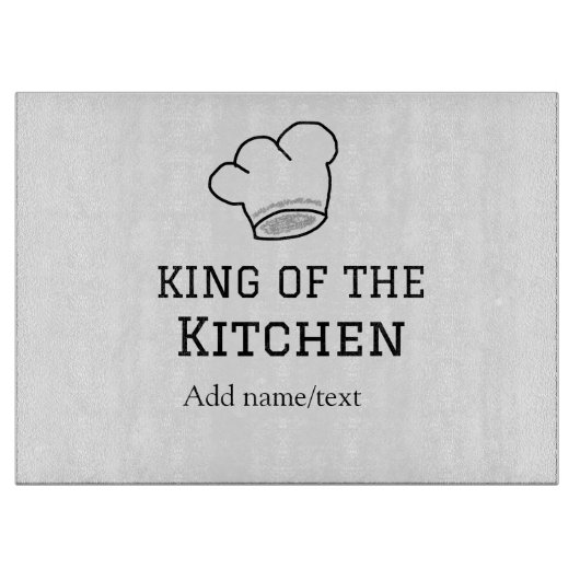 König der Küche Koch Kochen hinzufügen Namen Krone Schneidebrett (Vorderseite)
