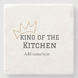 König der Küche Koch Kochen hinzufügen Namen Krone Steinuntersetzer