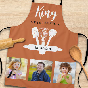 König der Küche Name Foto Terrakotta Schürze