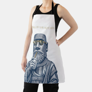 KÖNIG DER KÜCHE Vintage Kunst Küchenschürze Schürze