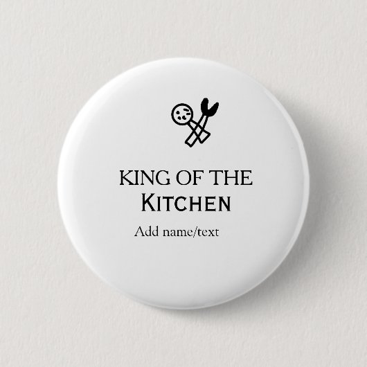 König der Küchenkoch Krone hinzufügen Name Button (Vorderseite)