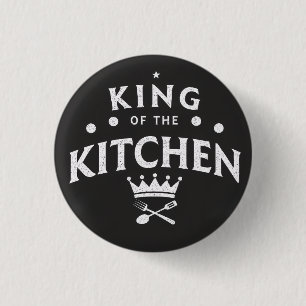 König der Küchenkrone – Lustiger Foodie Schwarz Button