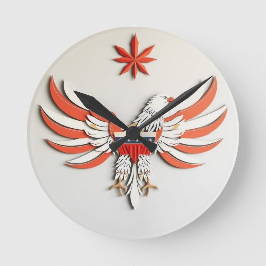 König der Lüfte Der majestätische Weißkopfseeadler Runde Wanduhr (Vorderseite)