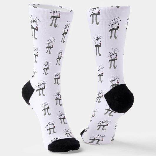 König der Mathematik Krone 14 glücklicher März Pi Socken (Gewinkelt)