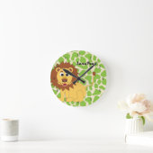 König der Personalisierten Dschungel-/Löwenmauer-U Runde Wanduhr (Zuhause)