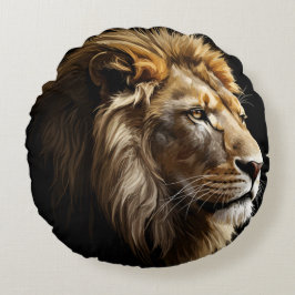 König der Savannah Glossy Rundes Kissen