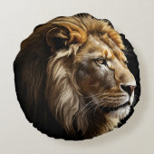 König der Savannah Glossy Rundes Kissen (Rückseite)