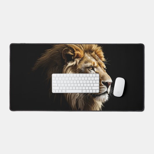 König der Savannah Glossy Schreibtischunterlage (Tastatur & Maus)