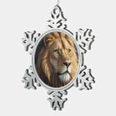 König der Savanne Schneeflocken Zinn-Ornament (Rechts)