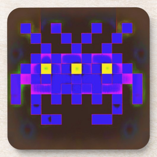 König der Space Invasion (Version B) Getränkeuntersetzer (Vorderseite)