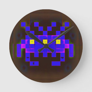 König der Space Invasion (Version B) Runde Wanduhr