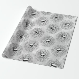 König der Toten: Dark Gothic Royal Sigil White Geschenkpapier