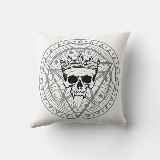 König der Toten: Dark Royal Vampire Sigil White Kissen (Rückseite)