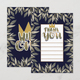 König der wilden Dinge EINS 1. Geburtstag Danke Einladung