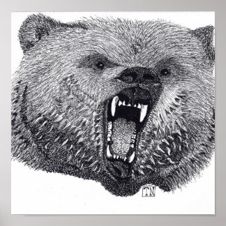 König der Wilden, Grizzlybär Poster. Poster