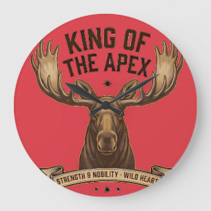 König des Apex - Vintage Amerikanischer Elch Große Wanduhr