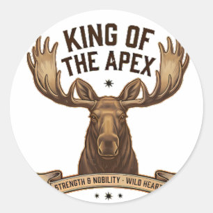 König des Apex - Vintage Amerikanischer Elch Runder Aufkleber