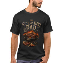 König des BBQ Papa Grilling Grafik Holzkohle T-Shi