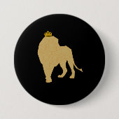 König des Dschungel-Schwarz-Goldes Button (Vorderseite)