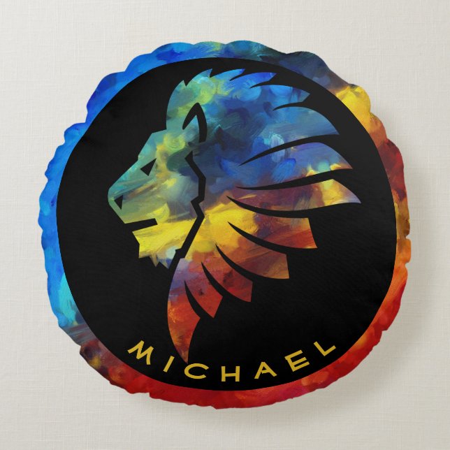 König des Dschungellililionenbodens Rundes Kissen (Vorderseite)